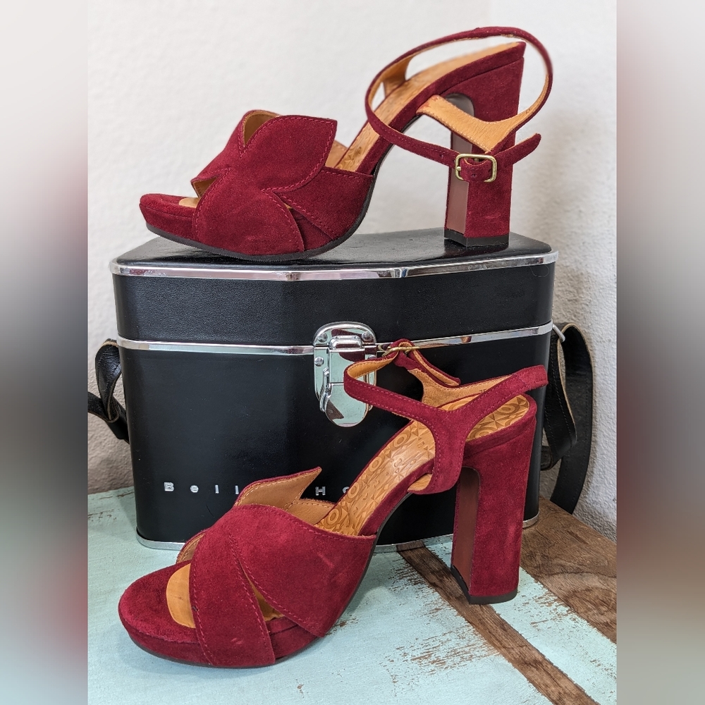 Maroon Velvet Pumps